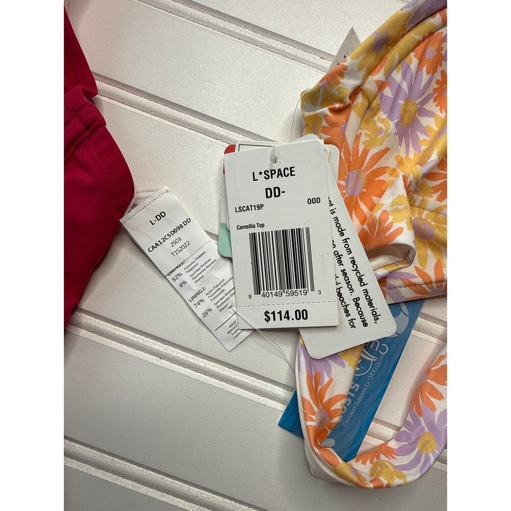 NWT Lot of 3 Bikinis L Space Camellia Top & Cupshe Fresh Cherry Set Size L DD - Picture 4 of 7